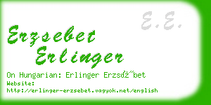 erzsebet erlinger business card